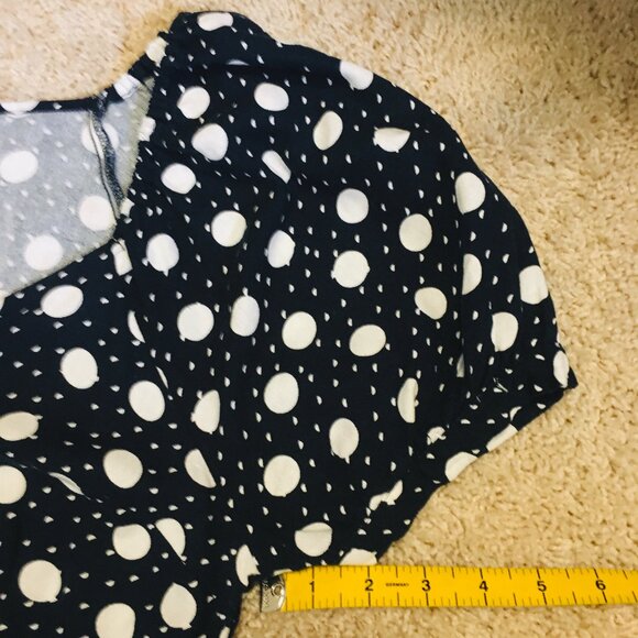 Linen Blend Polka Dot Button Down Puff Sleeve Maxi Dress - Picture 15 of 16